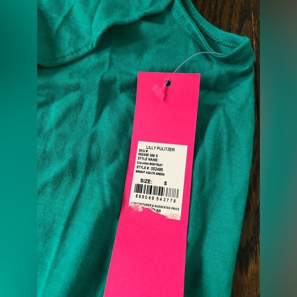 *NWT* Lilly Pulitzer Women’s S Bright Agate Green Caliana Sleeveless Bodysuit - Picture 6 of 11